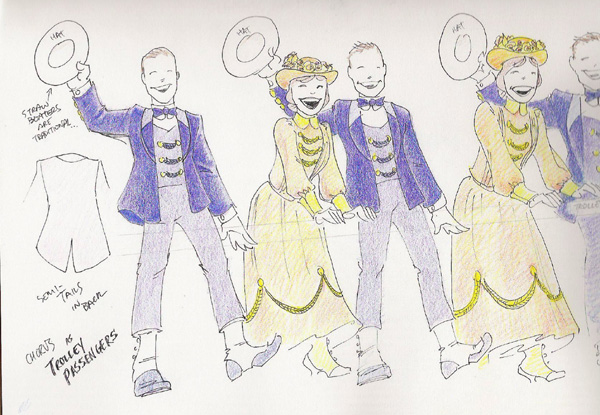 Trolley Chorus Costume Designs